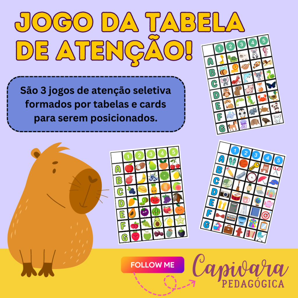 JOGO DA TABELA DE ATENÇÃO – Capivara Pedagógica
