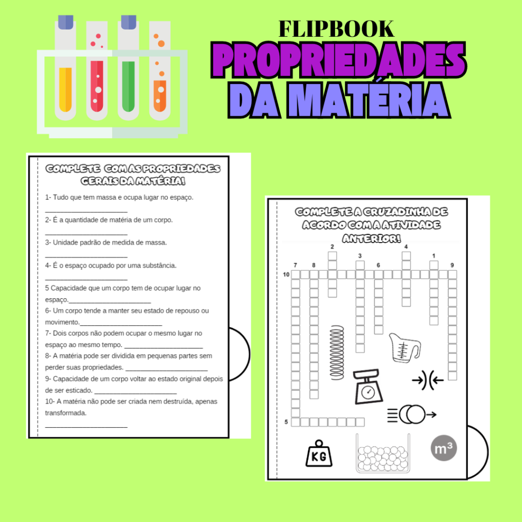 FLIPBOOK – PROPRIEDADES DA MATÉRIA – Capivara Pedagógica
