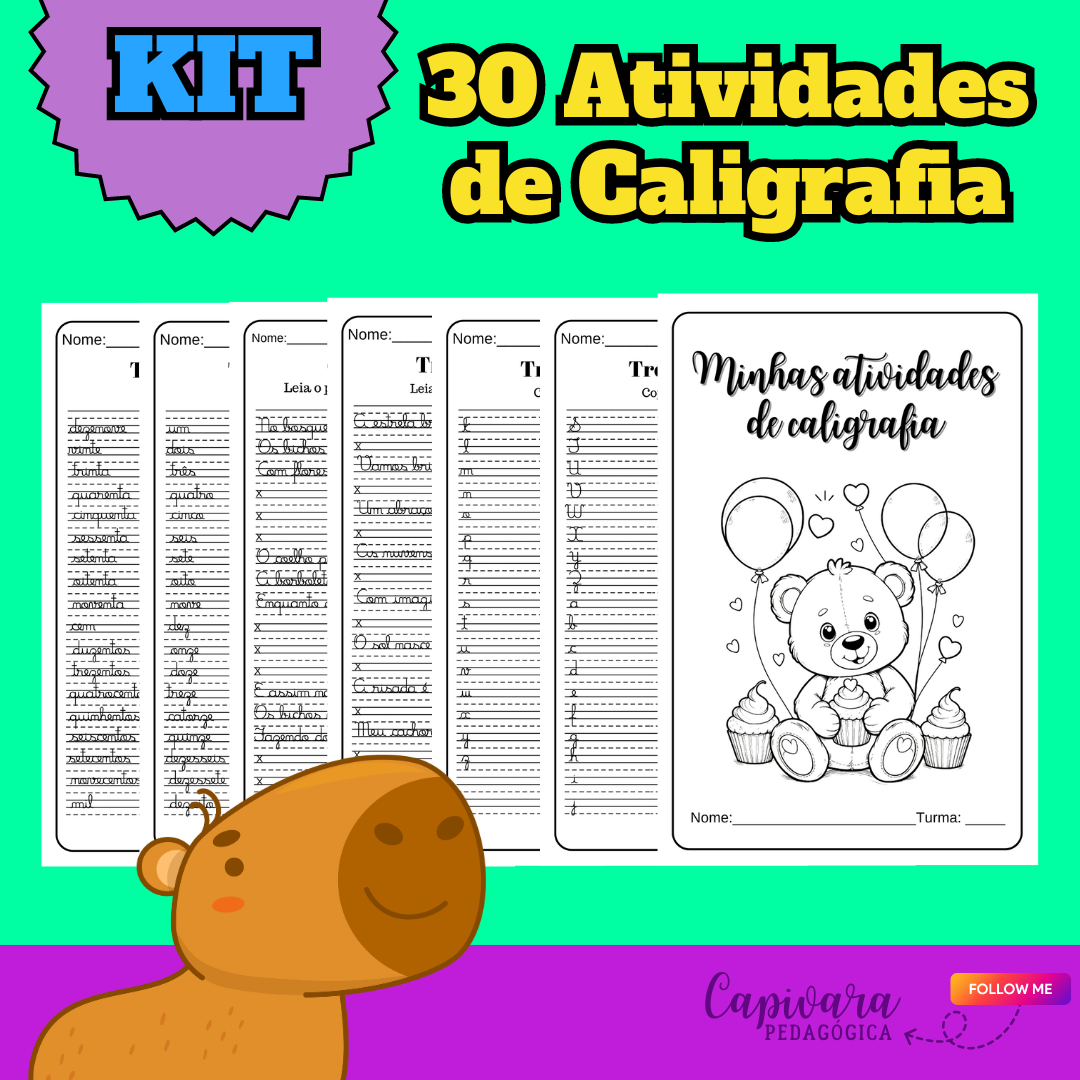 KIT - 30 ATIVIDADES DE CALIGRAFIA
