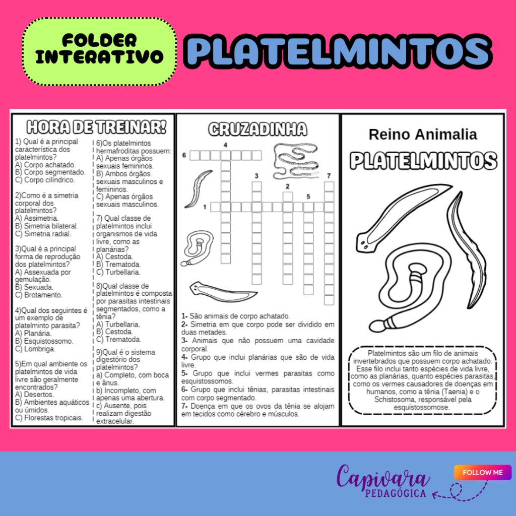 KIT – PLATELMINTOS – Capivara Pedagógica
