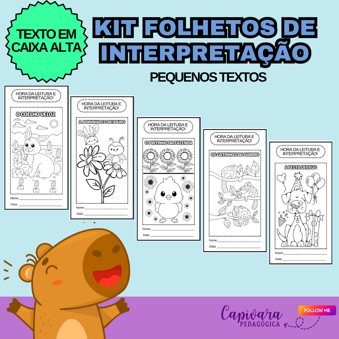 10 FOLHETOS DE INTERPRETAÇÃO - PEQUENOS TEXTOS