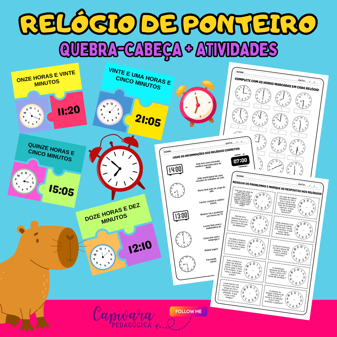 KIT - RELÓGIO DE PONTEIRO