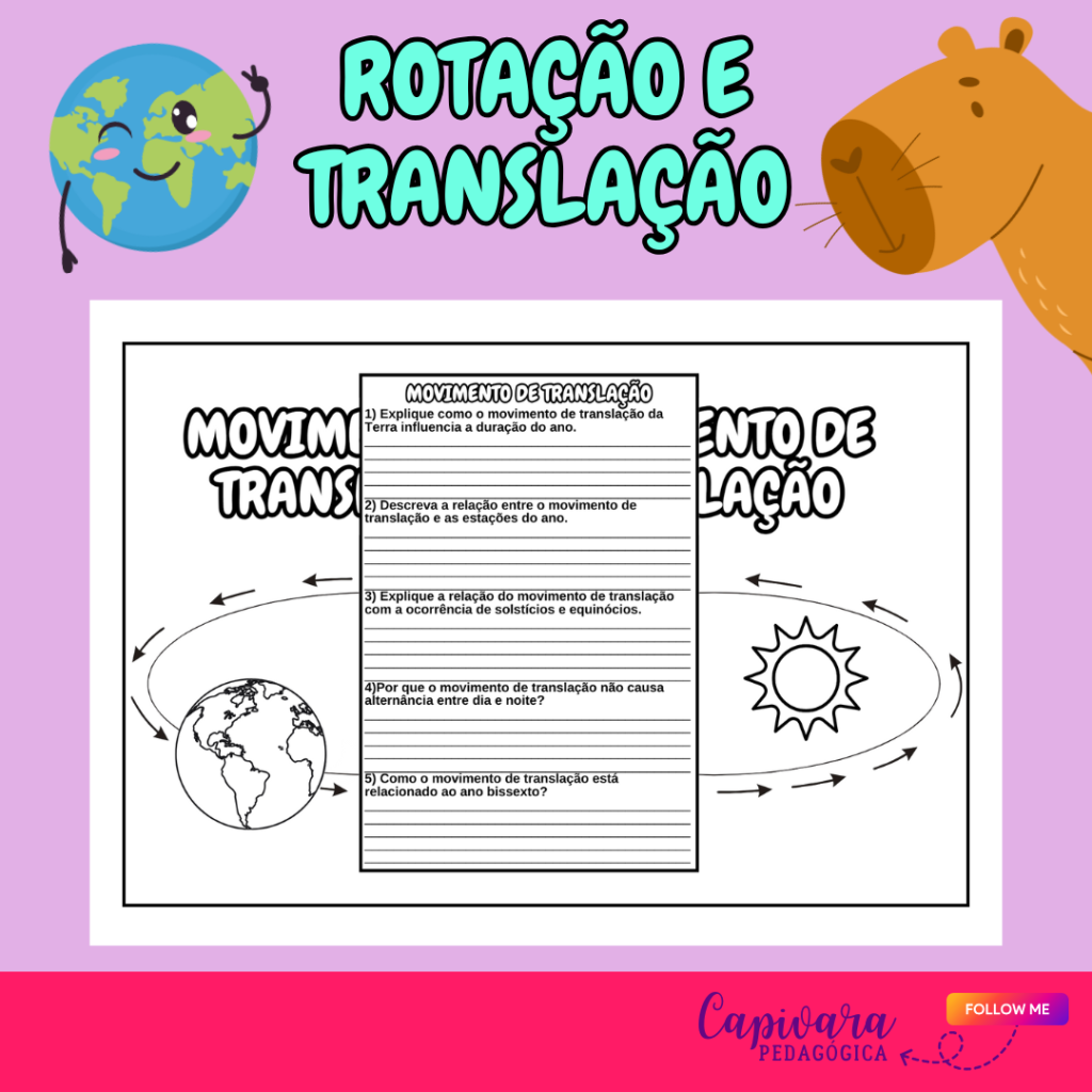 INTERATIVA – ROTAÇÃO E TRANSLAÇÃO – Capivara Pedagógica