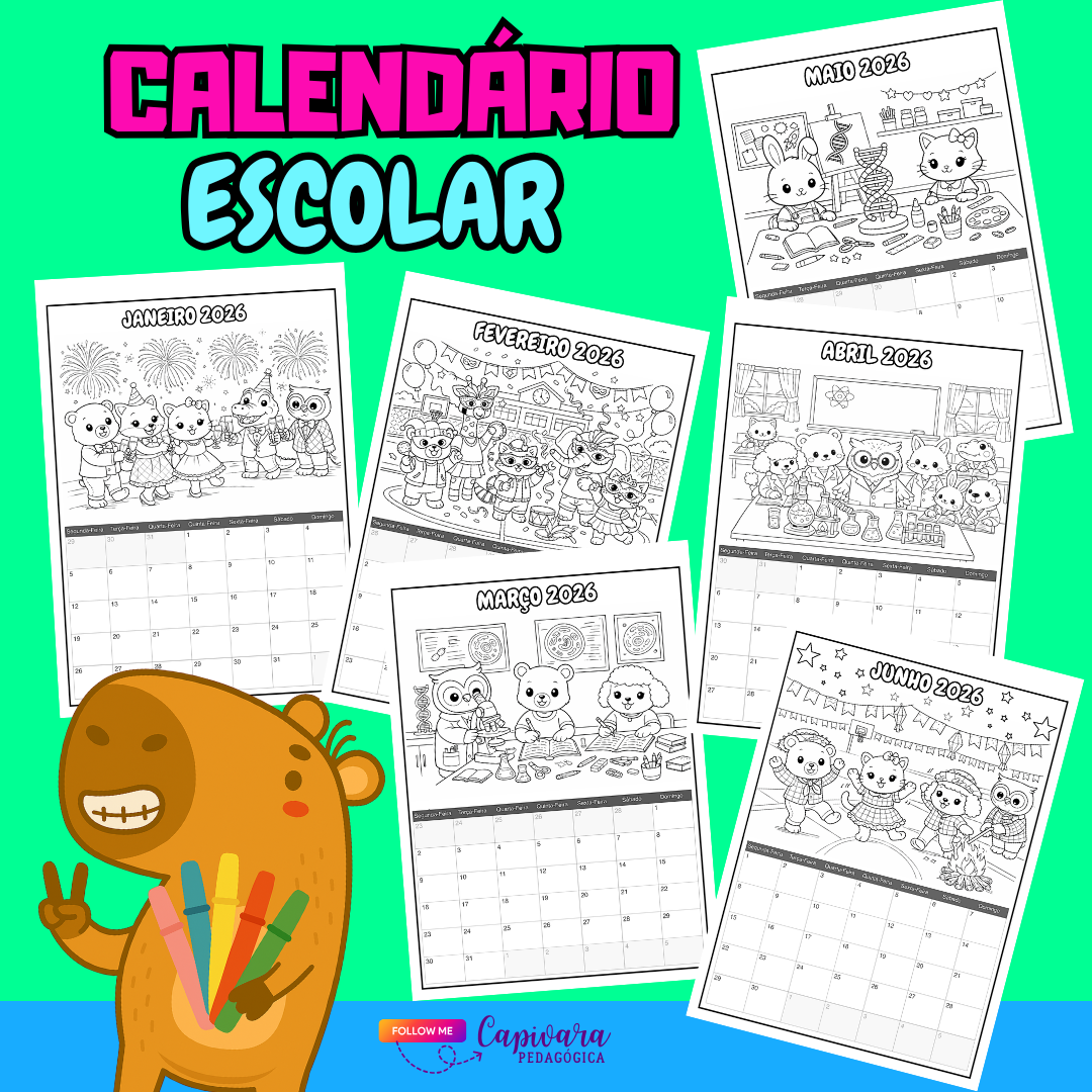 CALENDÁRIO PARA COLORIR