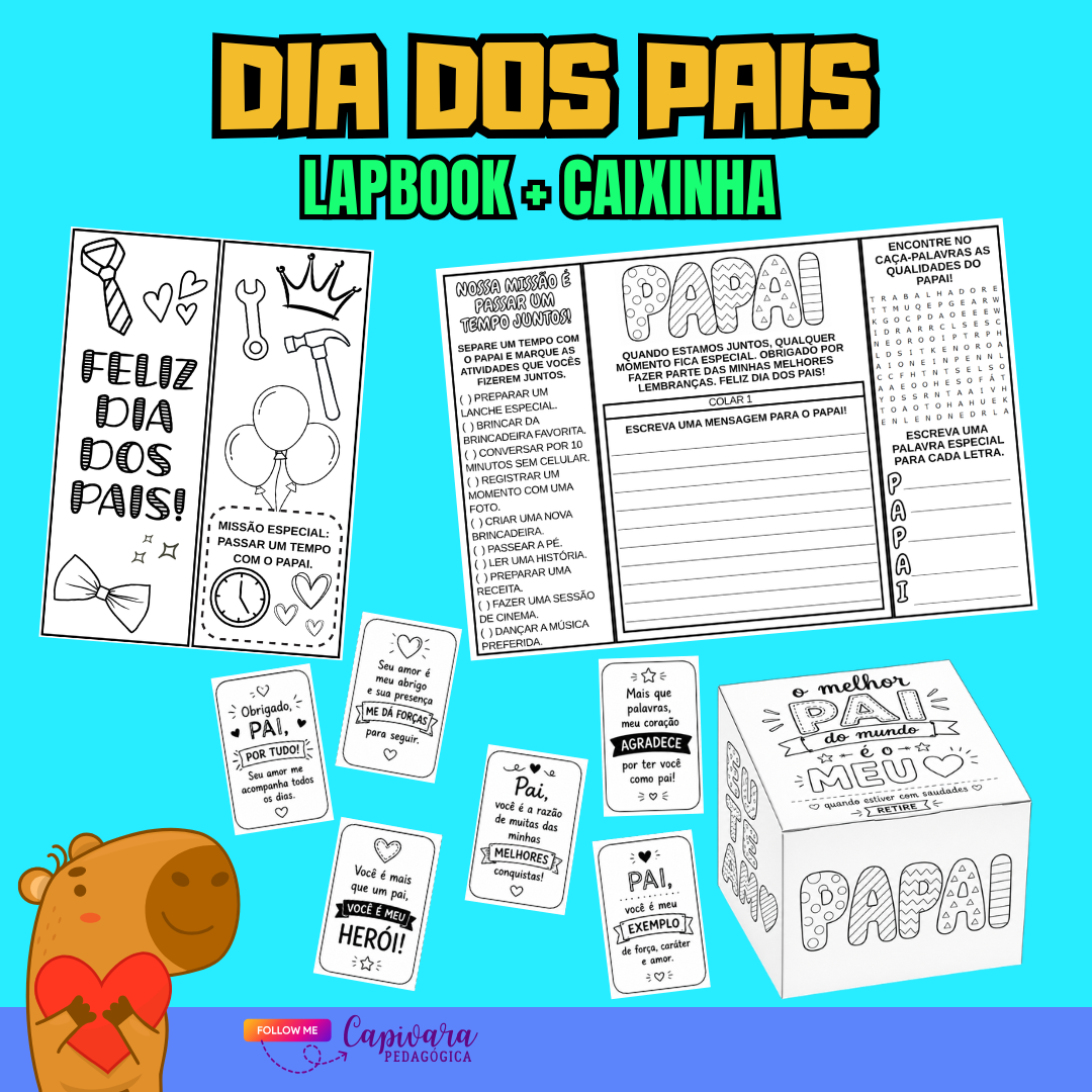 LAPBOOK DIA DOS PAIS + CAIXINHA*